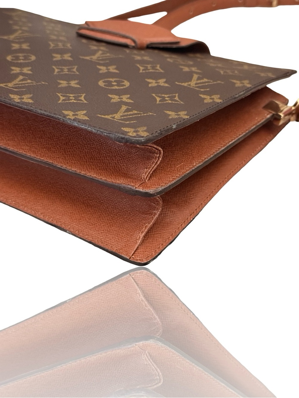 Louis Vuitton Monogram Crossbody Bag Brown Leather Trim Monogram Courcelles - Picture 9 of 17
